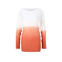 Designer-Pullover m. Farbverlauf, papaya-weiß