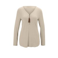 Designershirt m. Strass, beige