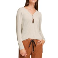 Designershirt m. Strass, beige