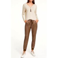 Designershirt m. Strass, beige