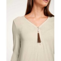 Designershirt m. Strass, beige