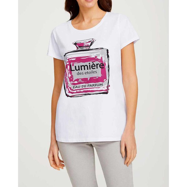Designer-Basic-Shirt m. Print-Motiv, weiß
