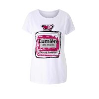 Designer-Basic-Shirt m. Print-Motiv, weiß