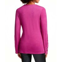 Designer-Jerseyshirt m. Häkelspitze, pink