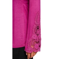 Designer-Jerseyshirt m. Häkelspitze, pink