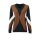 Designer-Intarsienpullover, schwarz-cognac