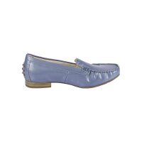 Marken-Damen-Lackleder-Slipper, blaugrau