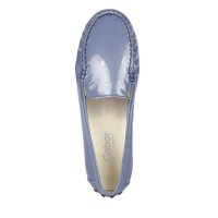 Marken-Damen-Lackleder-Slipper, blaugrau