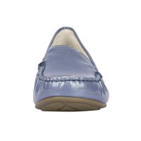 Marken-Damen-Lackleder-Slipper, blaugrau
