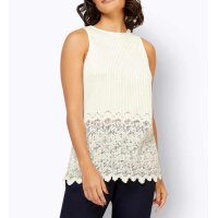 Shirt m. Jacquard-Spitze, ecru