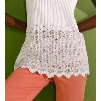 Shirt m. Jacquard-Spitze, ecru