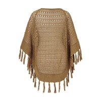 Marken-Strickponcho, camel