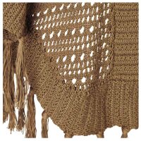 Marken-Strickponcho, camel