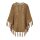 Marken-Strickponcho, camel