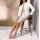 Druck-Stretchrock, ecru-beige-pstell