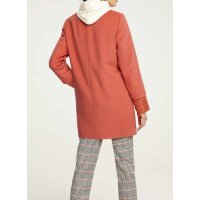 Designer-Wollmantel m. Stepp, koralle