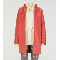 Designer-Wollmantel m. Stepp, koralle