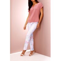 Druck-Stretchhose, ecru-mint-bedruckt