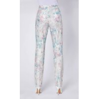 Druck-Stretchhose, ecru-mint-bedruckt