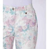 Druck-Stretchhose, ecru-mint-bedruckt