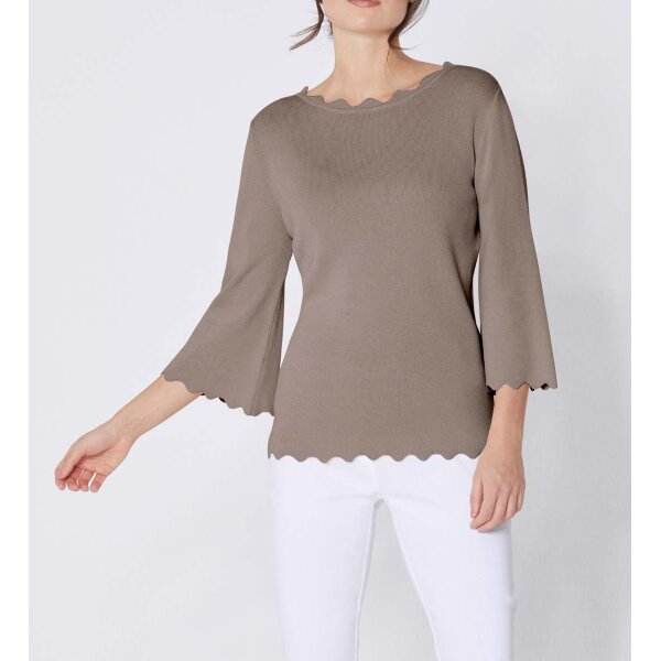 Sweter z jedwabiu bawełnianego, w kolorze taupe