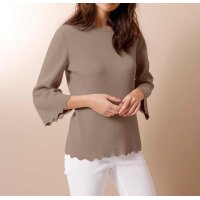 Sweter z jedwabiu bawełnianego, w kolorze taupe