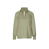 Designer-Bluse m. Stehkragen, schlamm