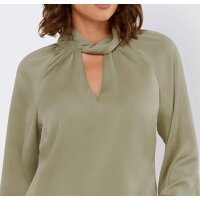Blouse with stand-up collar, mud