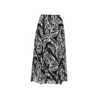 Print skirt, black-ecru