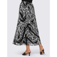Print skirt, black-ecru