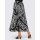 Print skirt, black-ecru