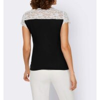 Lace shirt, black-ecru