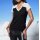 Lace shirt, black-ecru