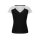 Lace shirt, black-ecru