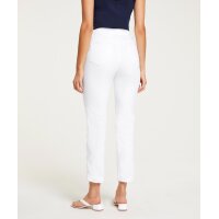 Cropped push-up jeans with embroidery, white