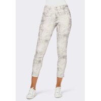 4-Pocket-Stretch-Druckhose, steingrau-weiß