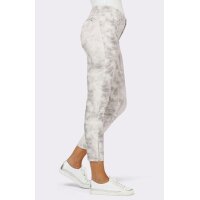 4-Pocket-Stretch-Druckhose, steingrau-weiß