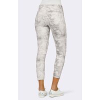 4-Pocket-Stretch-Druckhose, steingrau-weiß