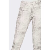4-Pocket-Stretch-Druckhose, steingrau-weiß