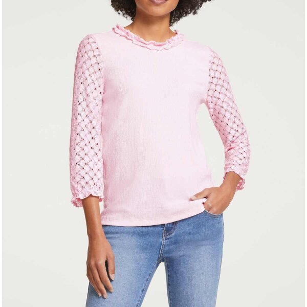 Shirt with lace, rose