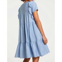 Designer-Volants-Kleid, eisblau