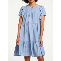 Designer-Volants-Kleid, eisblau