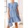Designer-Volants-Kleid, eisblau