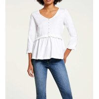 Designer-Schößchen-Shirt m. Rüschen, ecru