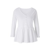 Designer-Schößchen-Shirt m. Rüschen, ecru