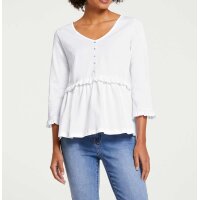 Designer-Schößchen-Shirt m. Rüschen, ecru