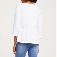 Designer-Schößchen-Shirt m. Rüschen, ecru