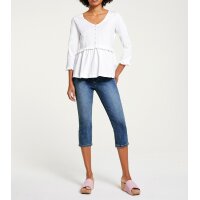 Designer-Schößchen-Shirt m. Rüschen, ecru