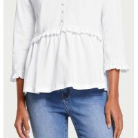 Designer-Schößchen-Shirt m. Rüschen, ecru