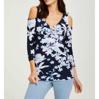 Designer-Shirt, nachtblau-weiß